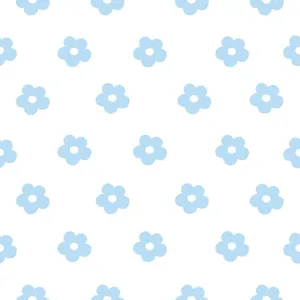 Pastel Blue Aesthetic Floral Pattern Wallpaper