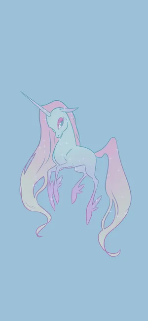 Pastel Blue Aesthetic Girl Unicorn Wallpaper