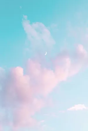 Pastel Blue Aesthetic Pink Clouds Wallpaper