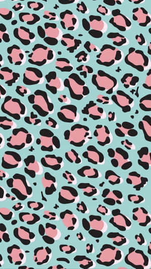 Pastel Blue And Pink Cute Cheetah Print Wallpaper