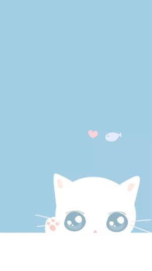 Pastel Blue Cat Wallpaper Wallpaper