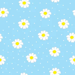 Pastel Blue Daisy Pattern Wallpaper
