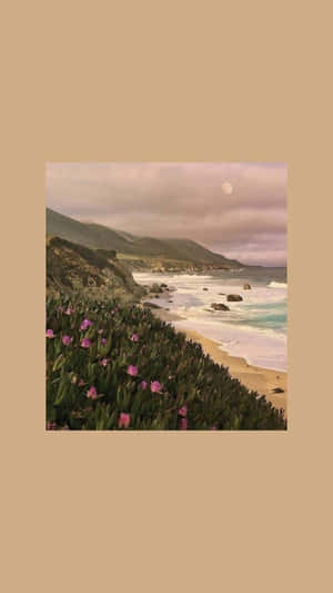Pastel Brown Beach Wallpaper