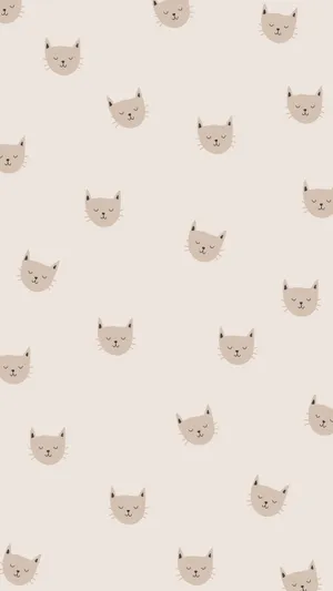 Pastel Cat Pattern Wallpaper Wallpaper