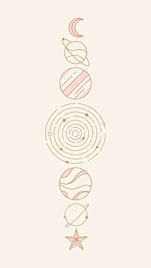 Pastel Celestial Elements Art Wallpaper