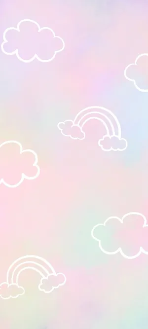 Pastel Cloudsand Rainbows Background Wallpaper