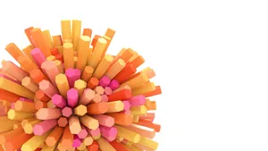 Pastel Coloured Spherical Hexagon Wallpaper