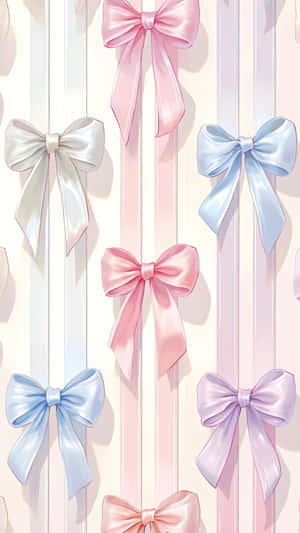 Pastel Cute Bow Collection Wallpaper