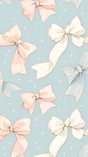 Pastel Cute Bow Pattern Wallpaper