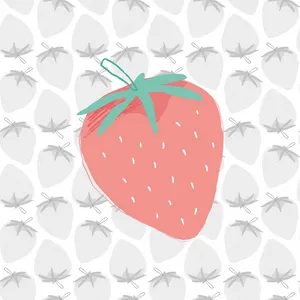 Pastel Cute Strawberry Against Grey Wallpaper