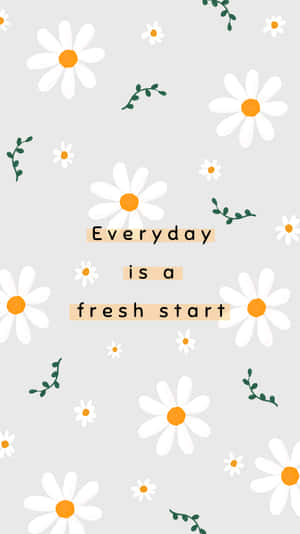 Pastel Daisy Inspirational Quote Wallpaper