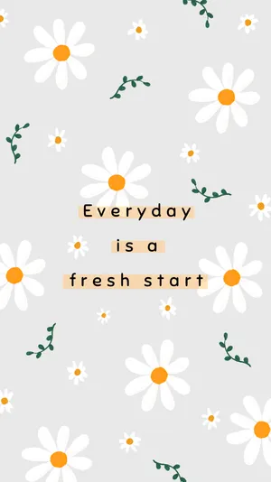 Pastel Daisy Inspirational Quote Wallpaper