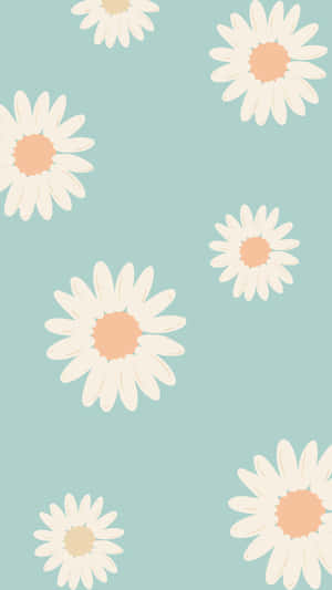 Pastel Daisy Pattern Aesthetic.jpg Wallpaper