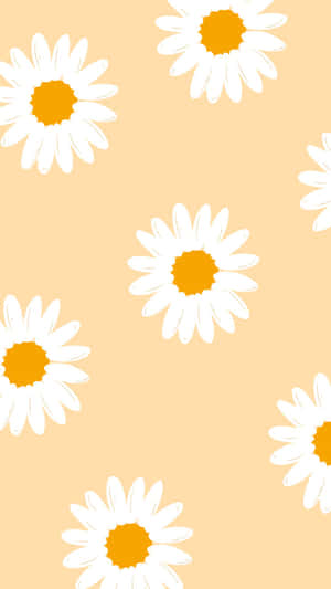 Pastel Daisy Pattern Background Wallpaper