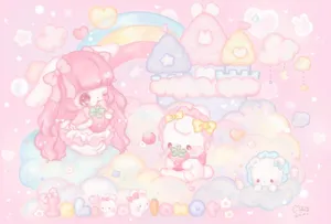 Pastel_ Dreamscape_ Cutecore_ Artwork Wallpaper