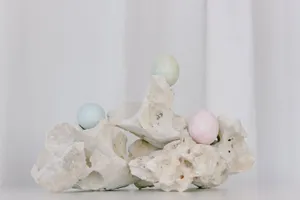 Pastel Easter Eggs On Rock Wallpaper
