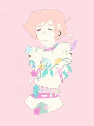 Pastel Floral Embrace Wallpaper