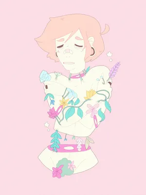 Pastel Floral Embrace Wallpaper