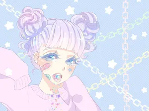 Pastel Goth Anime Girl Aesthetic.jpg Wallpaper