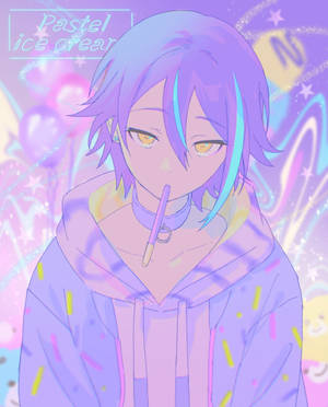 Pastel Goth Boy Wearing Jacket Wallpaper