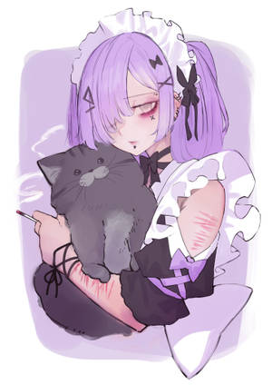 Pastel Goth Cute Maid Wallpaper