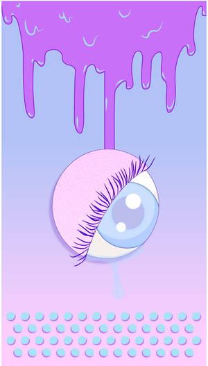 Pastel Goth Dripping Eyes Wallpaper