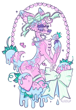 Pastel Goth Pink Deer Wallpaper