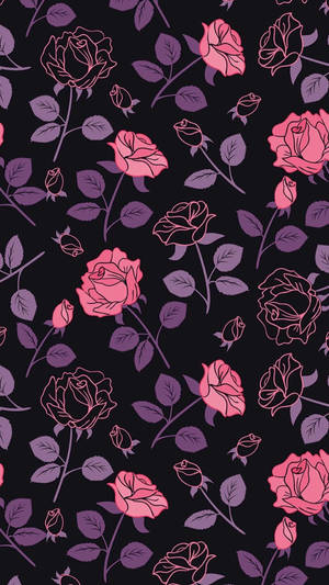 Pastel Goth Roses Wallpaper