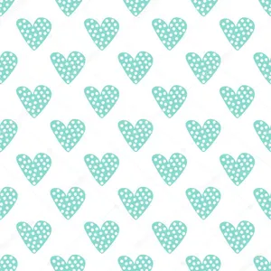 Pastel Green Dotted Hearts Wallpaper