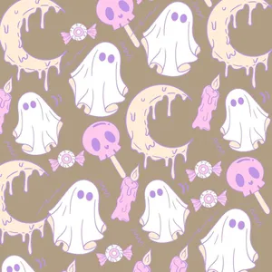 Pastel Halloween Pattern Wallpaper
