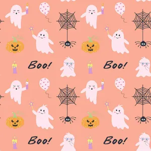 Pastel Halloween Pattern Wallpaper