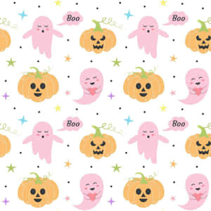 Pastel Halloween Pattern Wallpaper