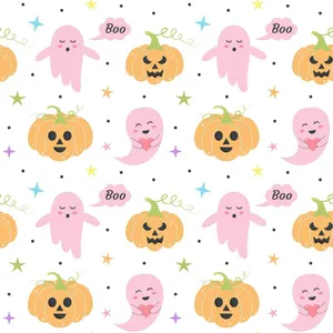 Pastel Halloween Pattern Wallpaper