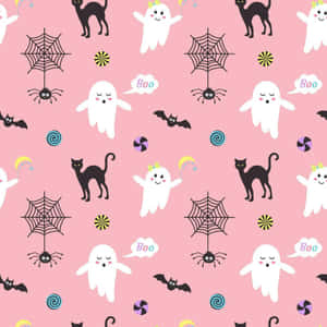 Pastel Halloween Pattern Wallpaper