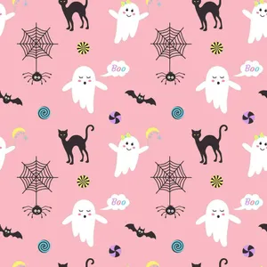 Pastel Halloween Pattern Wallpaper