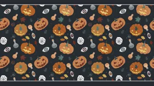Pastel Halloween Pattern Wallpaper