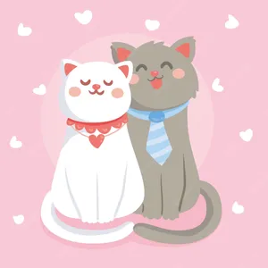 Pastel Harmony - Matching Cat Pfp Wallpaper