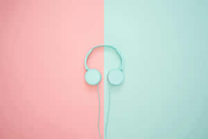 Pastel Headphones Divided Background Wallpaper