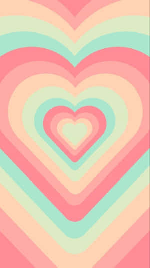 Pastel Heart Concentric Lines Wallpaper