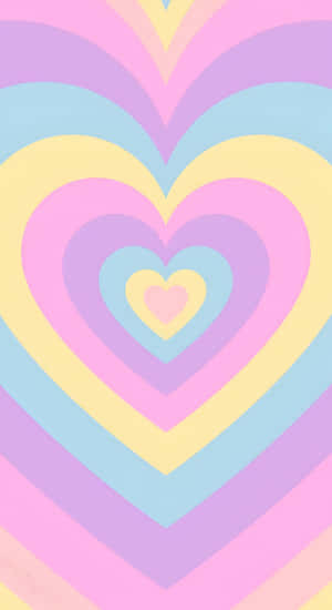 Pastel Heart Layers Wallpaper