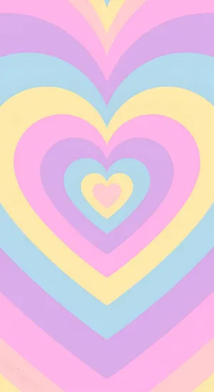 Pastel Heart Layers Wallpaper