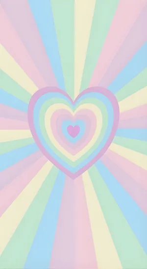 Pastel Heartburst Indie Vibes Wallpaper