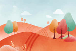 Pastel Hills Landscape Mural Wallpaper