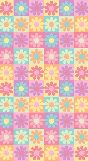 Pastel Indie Floral Pattern Wallpaper