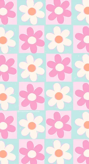 Pastel Indie Floral Pattern Wallpaper