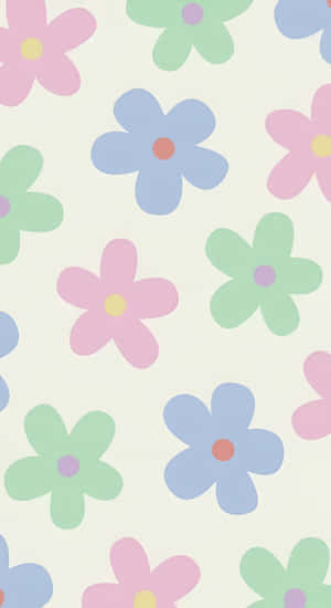 Pastel Indie Floral Pattern Wallpaper