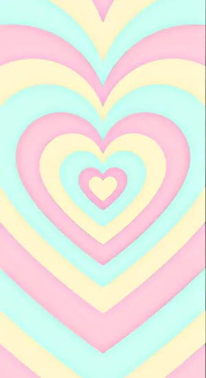Pastel Indie Heart Pattern Wallpaper