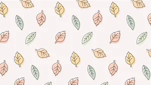 Pastel Leaves Aesthetic Pattern Wallpaper