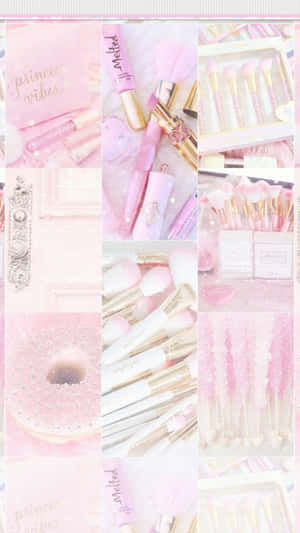 Pastel Makeup Collage Aesthetic.jpg Wallpaper