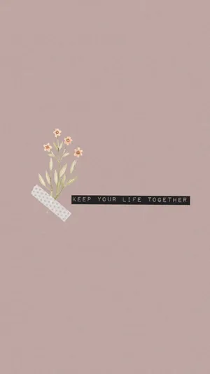 Pastel Minimalist Floral Motivation Wallpaper